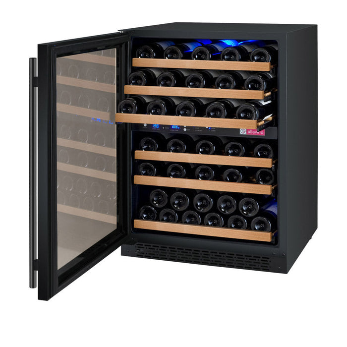 Allavino 24" Wide FlexCount II Tru-Vino 56 Bottle Dual Zone Black Wine Refrigerator