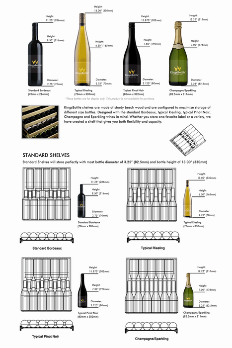 56" Upright Wine And Beverage Fridge Center Cabinet Freestanding - KingsBottle KBU100BW3