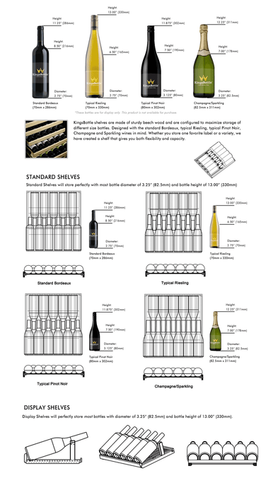 100 Bottle Kitchen Wine Refrigerator Freestanding - KingsBottle KBU100WX